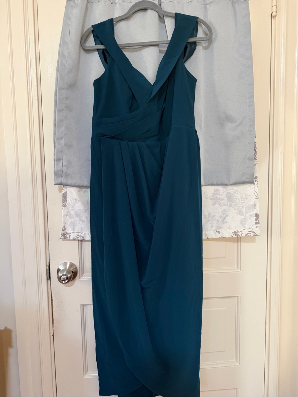 City Chic Teal V-Neck Draped Maxi Dress